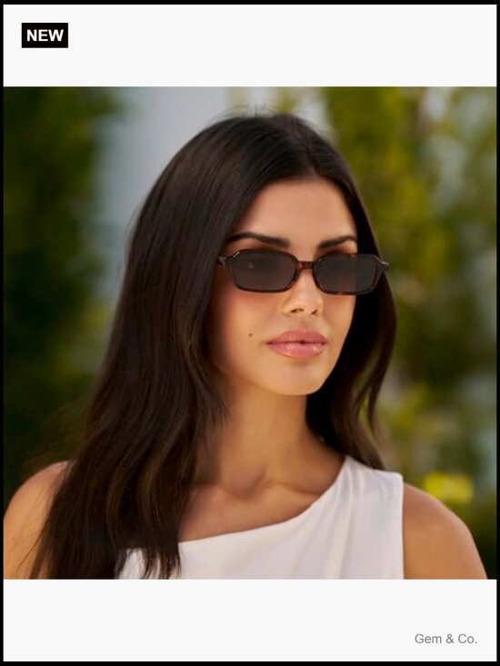 Slim rectangular sunglasses with anti-reflective lenses, 90s compact frame, main image 7